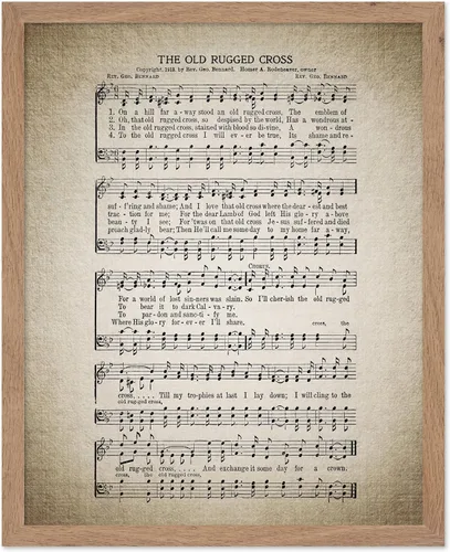 Vista 48 de Poster Master Póster de partitura de música vintage, impresión de himno retro, regalo para músico, amigo, "How Great Thou Art, himno, verso