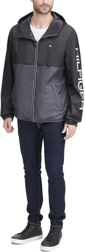Vista 4 de Tommy Hilfiger - Chaqueta impermeable con capucha para hombre ligera para lluvia