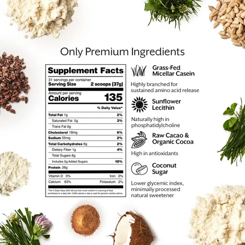 Vista 5 de ProMix Nutrition Proteína en polvo de caseína alimentada con pasto, criada en pasto, liberación lenta de 0.88 oz de caseína micelar – 0.18 onzas