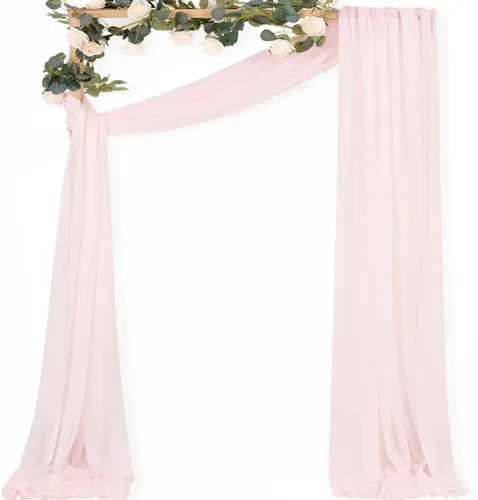 Vista 40 de MLMC 1 panel de tela para arco de boda azul bebé, 29 x 20 pies, cortinas de gasa extralargas transparentes de 6.6 yardas, paneles de cortinas