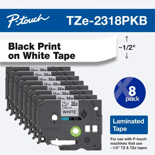Vista 3 de Brother TZE2318PKB - Cinta de etiqueta Impresión negra sobre blanco