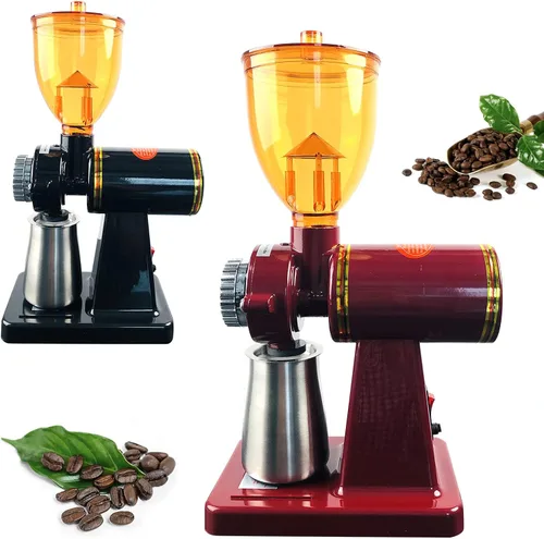 Vista 8 de Molinillo de café comercial para oficina en casa, molinillo de rebabas automático eléctrico para café expreso con 8 ajustes de molienda precisos