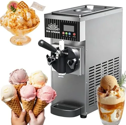 Vista 10 de Máquina comercial de helado suave, limpieza automática, panel LCD, máquina de postres de encimera para restaurantes, cafeterías y tiendas, perfecta