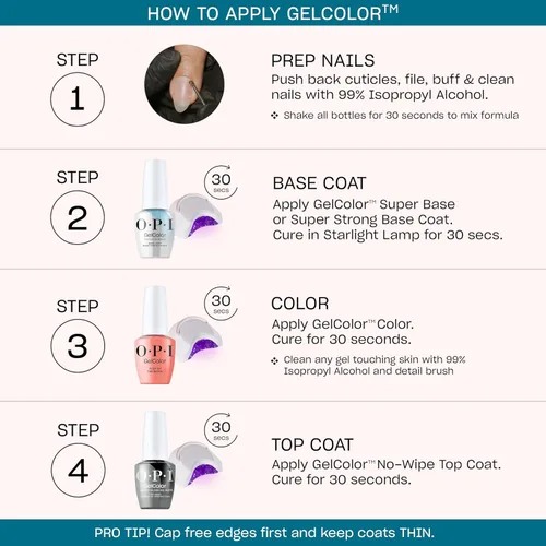 Vista 5 de OPI GelColor - Esmalte de uñas de gel LED Cure Tonos rojos Brillo de calidad de salón de belleza de larga duración Fácil de quitar Vegano