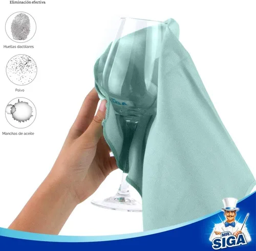Vista 3 de MR.SIGA Paños de microfibra ultra finos para vidrio, paquete de 12, 35 x 40 cm 13.7" x 15.7