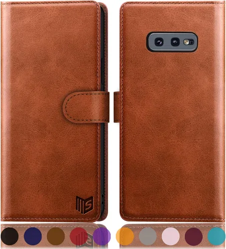 Vista 9 de SUANPOT Funda de piel tipo cartera para Samsung Galaxy S10e de 5.8 pulgadas (sin S10 de 6.2 pulgadas) con bloqueo RFID, tarjetero para tarjetas