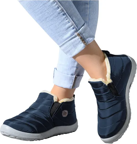Vista 4 de Botas de nieve para mujer, impermeables, talla 12, botas de invierno para mujer, lindas botas de nieve peludas para mujer, botas de nieve