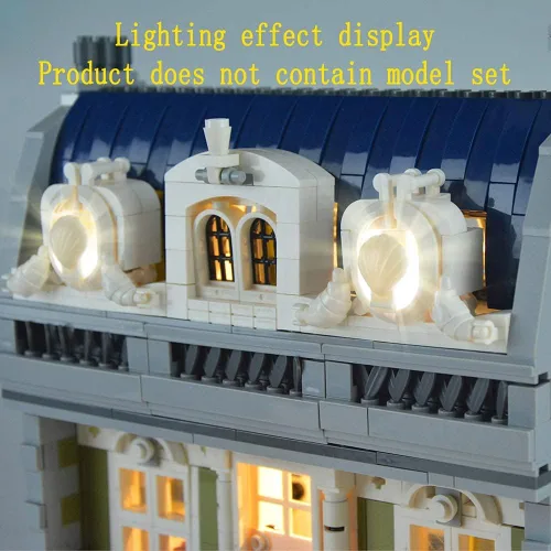 Vista 6 de GEAMENT Kit de luz LED para restaurante parisino Creator Expert - Compatible con el modelo de ladrillos de construcción Lego 10243