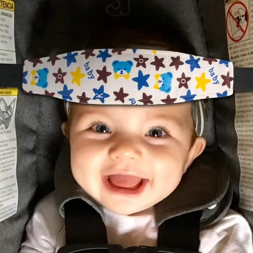 Vista 2 de Paquetes de 2 unidades para asiento de automóvil para niños pequeños, alivio del cuello y soporte para la cabeza, banda de apoyo para la cabeza