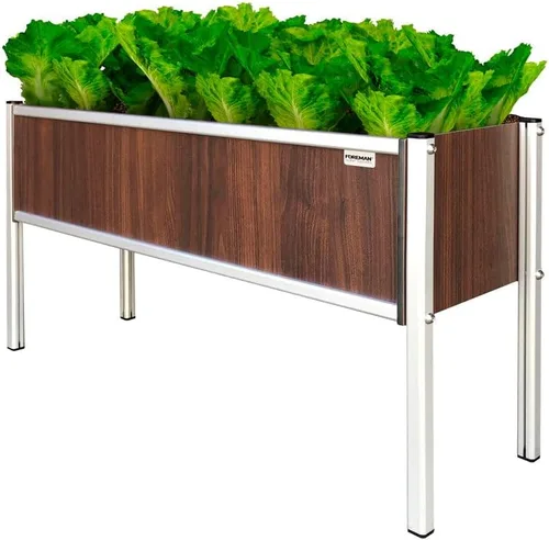 Vista 14 de Cama de jardín elevada (36 x 12 x 14 pulgadas) resistente a la intemperie, maceta para exteriores con drenaje para camas de verduras, jardinería