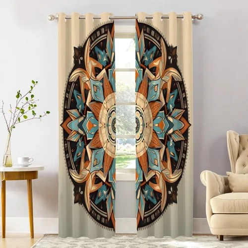 Vista 55 de Shrahala Blue Bright Blackout Curtain Tiers, Colorful Acrylic Paint Pour Abstract Design Kitchen Valance Light Blocking Tier Drapes with Rod Pocket