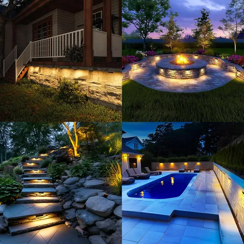 Vista 7 de Teekuv Paquete de 10 luces de pared de contención de 4 pulgadas, iluminación LED de 3 W, IP65, impermeable, 12 V CA/CC, bajo voltaje