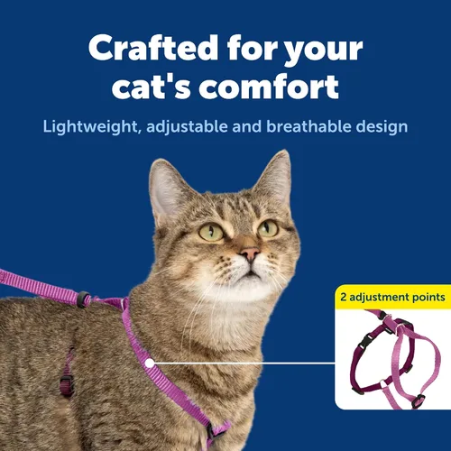 Vista 4 de Arnés y correa para gatos de Come With Me Kitty., S, Dusty Rose Adjustable 2-Point Fit Applies Gentle Pressure to Shoulders, Not Neck, for Kittens