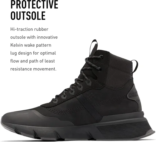 Vista 4 de SOREL Tenis Kinetic Rush MID WP para hombre, tenis de gamuza impermeables