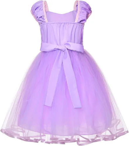 Vista 4 de Little Girls Princess Costume For Birthday Party With Headband