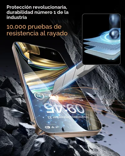 Vista 5 de Paquete de 4 protectores de pantalla de privacidad para iPhone 13 Pro Max [100% antiespía] Negro
