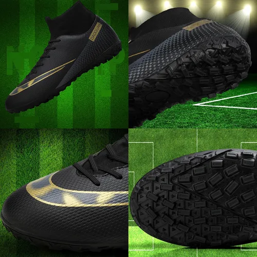 Vista 2 de DKHHN Zapatos de fútbol de interior para hombre, botas de fútbol de fútbol sala con cordones antideslizantes