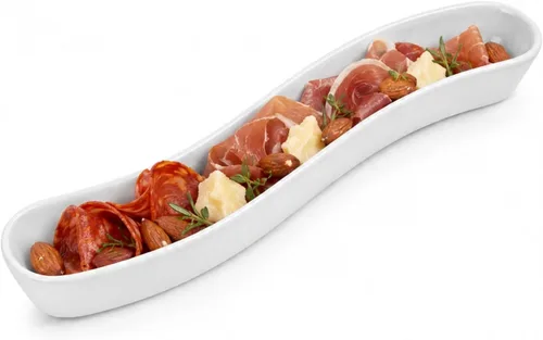 Vista 15 de Restaurantware - Plato de oliva de porcelana curvada, 6 onzas, color blanco