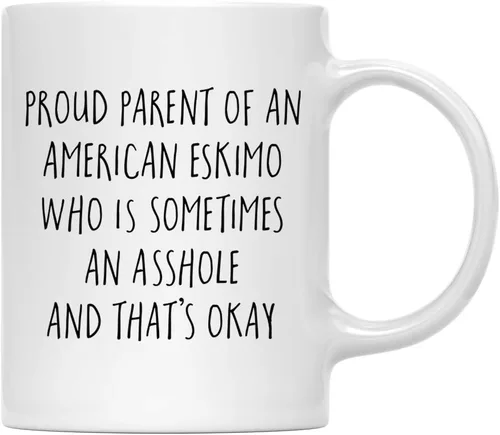 Vista 89 de Andaz Press Funny Dog - Taza de café de 11 onzas, regalo de broma, orgulloso padre de un afenpinscher que es a veces un gilipollas y eso está bien