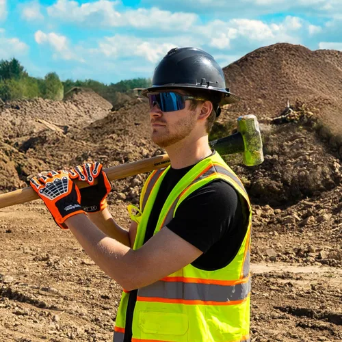 Vista 8 de HexArmor Shockwave Gafas de seguridad para trabajo ANSI Z87+, UV, antivaho, polarizadas