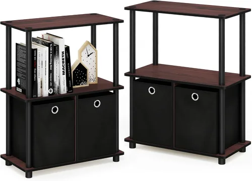 Vista 38 de Furinno Turn-N-Tube - Estantes de almacenamiento, estante para libros de 3 niveles, estante esquinero, estantes abiertos sin herramientas