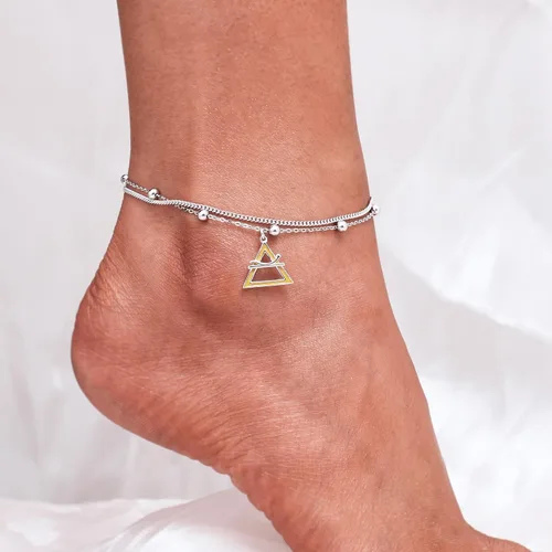 Vista 10 de CHIC & ARTSY Tobilleras de plata de ley S925 para mujer, pulsera de tobillo ajustable multicapa para playa, joyería de verano para mujer, de 10 a 11