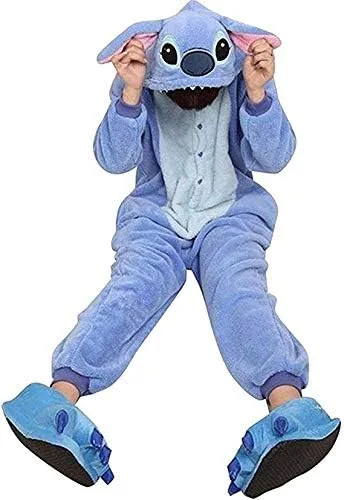 Vista 4 de Preferhouse Unisex Adult Pajamas Costume One Piece Flannel Halloween Cosplay Hooded Jumpsuit