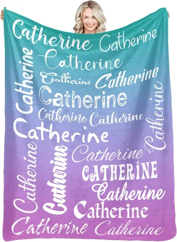Vista 24 de Manta personalizada con nombre, manta personalizada de franela para niños, mujeres, hombres, Navidad, cumpleaños, madre, padre, día de San Valentín