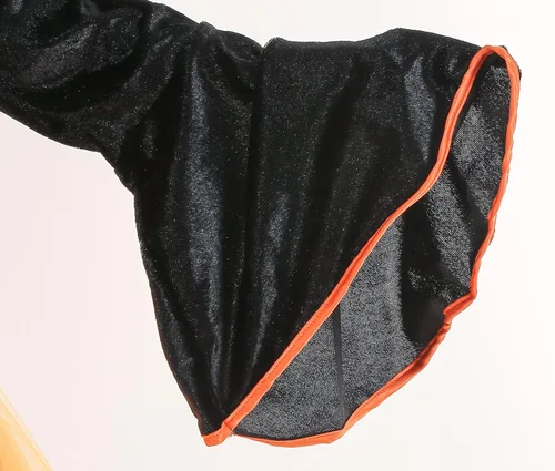 Vista 4 de LMYOVE Disfraz de bruja morada para niñas, disfraz de cosplay Helloween verde, naranja