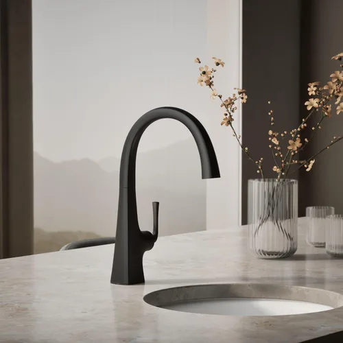 Vista 2 de Kohler 22065-BL Graze Bar grifo del fregadero con caño oscilante