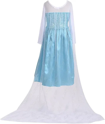 Vista 3 de LOEL Vestido de princesa, disfraces de princesa para niña, cumpleaños, Halloween, Navidad, cosplay
