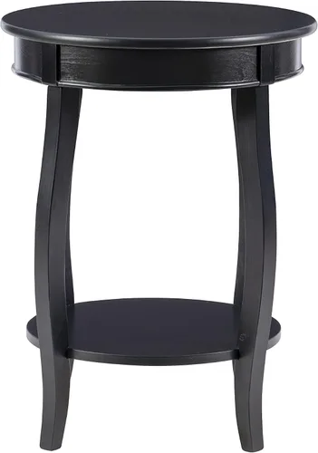 Vista 7 de Powell Mesa redonda para muebles con estante, color negro