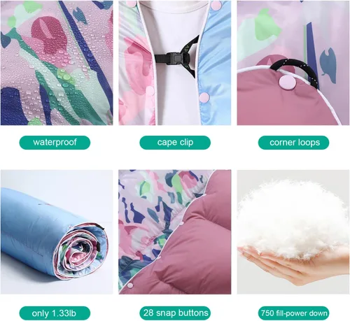 Vista 2 de APSMILE Manta de plumón para exteriores Manta de campamento extra cálida e hinchada Resistente al agua, ligera, colcha plegable para campamento