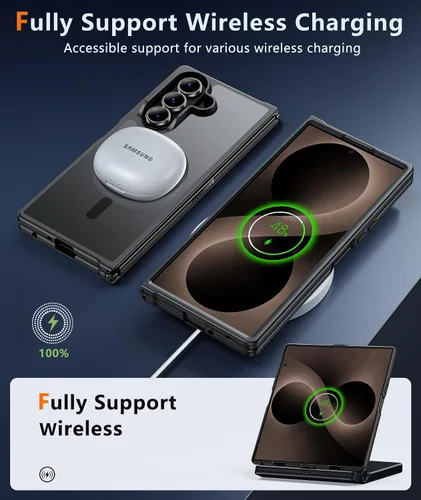 Vista 7 de FNTCASE para Samsung Galaxy Z Fold 7 Estuche Magnético: Funda de Teléfono Celular con Textura Mate Translúcida, Protección contra Caídas de Grado