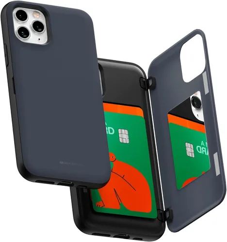 Vista 10 de GOOSPERY Parachoques magnético para puerta compatible con iPhone 11 Pro, tarjetero tipo cartera, cierre automático, protección de doble capa Negro