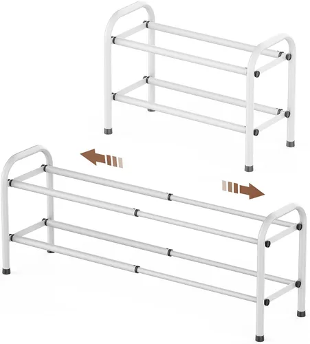 Vista 12 de Gonfoam Zapatero expandible de 2 niveles, estante ajustable para zapatos, organizador de almacenamiento de metal resistente, zapatero de pie