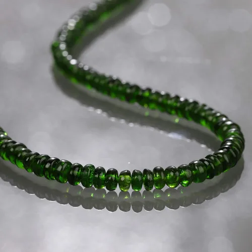 Vista 5 de NirvanaIN Collar de cadena de diópsido cromado, collar verde, collar de cuentas de diópsido cromado, joyería de diópsido cromado, piedra curativa