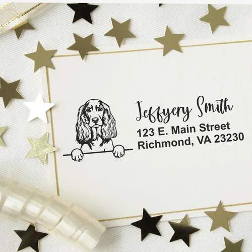 Vista 14 de American Bulldog Stamp Duo, Custom Return Address for Dog Lovers, Personalized Mail Mark for Letters and Cards