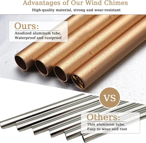 Vista 4 de Soopau Campanillas de viento para exteriores, de madera de 30 pulgadas, campanillas de viento conmemorativas para la pérdida de un ser querido