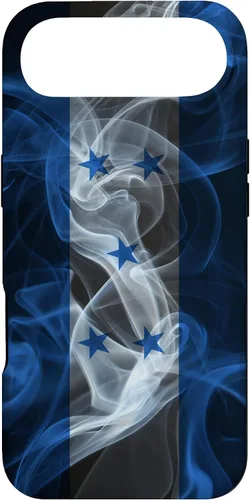 Vista 27 de iPhone 16 Smoky Honduras Flag - Funda de orgullo hondureño estilo humo