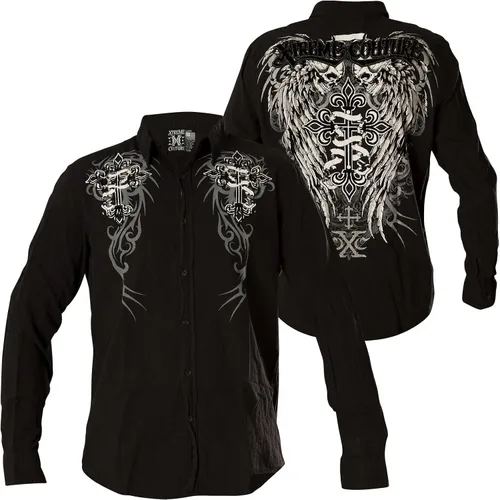 Vista 3 de Xtreme Couture Camisa con botones para hombre Affliction Kings Fall