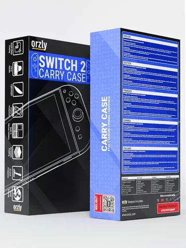 Vista 3 de Orzly Case Compatible with Nintendo Switch 2 Protective Travel Carry Case with Screen Padding, Game Card & microSD Slots, Zipped & Open Pockets for