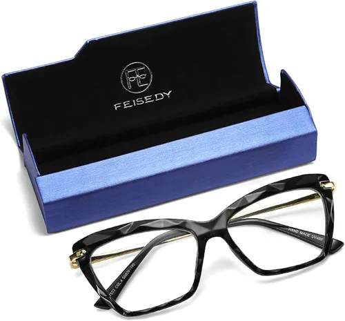 Vista 7 de FEISEDY Marco de gafas de ojo de gato, lentes transparentes, gafas para mujer B2440