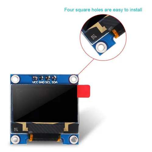 Vista 4 de 6 piezas 0,96 pulgadas módulo de pantalla OLED 128 x 64 I2C pantalla 0,96 pulgadas 12864 módulo OLED azul módulo de pantalla OLED IIC serie
