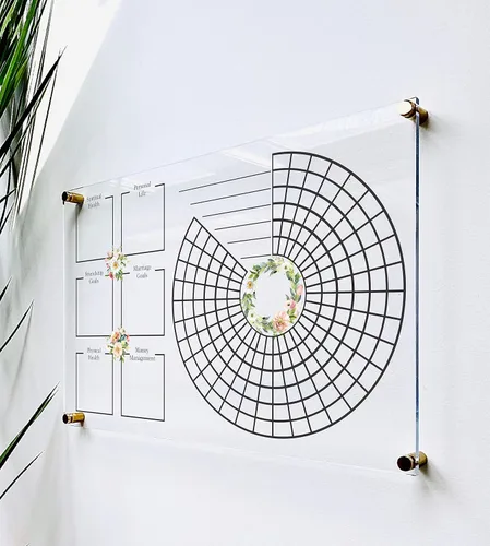 Vista 4 de Large Clear Acrylic Habit & Goal Tracker for wall Dry-Erase Message White Board Calendar Wall Mounted Office Home Family Organization Tools Must