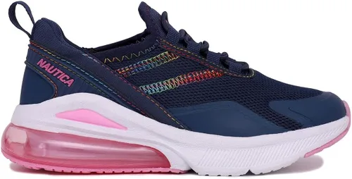 Vista 2 de Nautica Zapatos deportivos casuales de moda con burbujas de aire para niños, zapatos para caminar, ligeros, para niños y niñas, con cordones