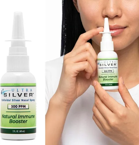 Vista 8 de Ultra Silver ® Spray nasal de plata coloidal 500 PPM Botella de spray vertical de 2 onzas