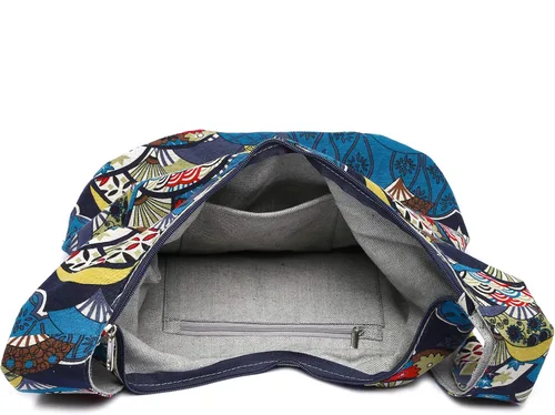 Vista 225 de Bolsa de hombro para mujer, de lona en estilo hippie/bohemio para llevar cruzada al hombro, disponible en diferentes colores y estampados