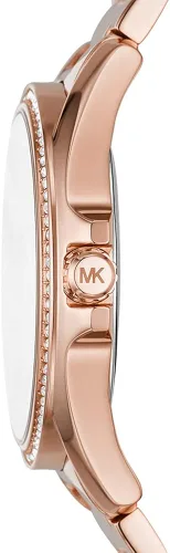 Vista 2 de Michael Kors Kacie - Reloj de cuarzo para mujer con correa de acero inoxidable, oro rosa, 18 (modelo MK6930)