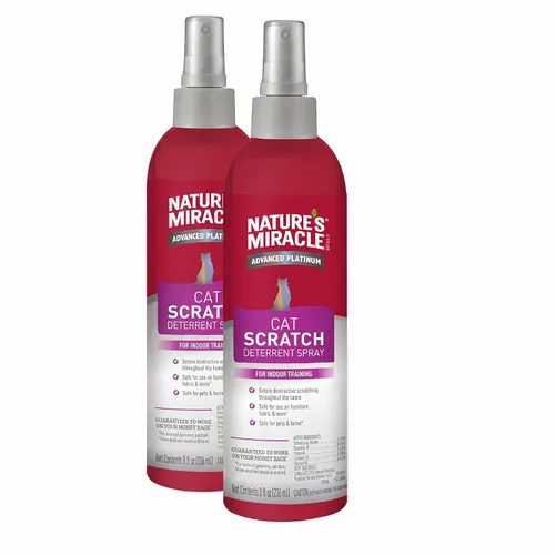 Vista 9 de Nature's Miracle Advanced Platinum Spray Disuasorio de Arañazos para Gatos, 8 Onzas, Desalienta los Arañazos Destructivos
